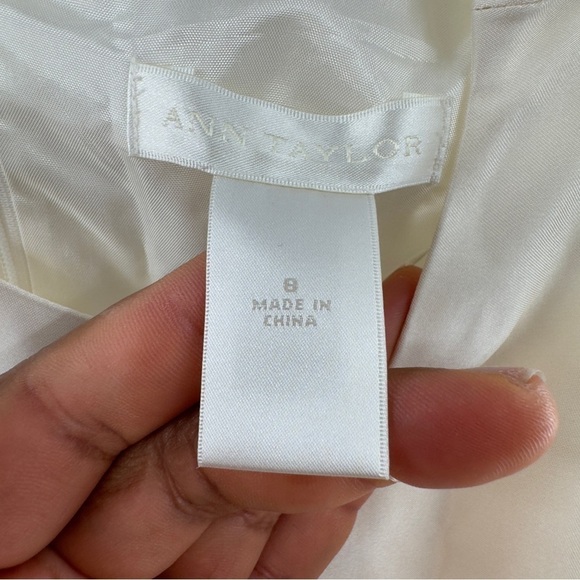 Ann Taylor celebrations cream dress sleeveless size 8 event wedding flower girl - Picture 9 of 12